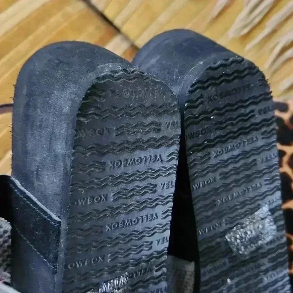 Yellowbox Platform Women’s Mesh Suede Gray Black Wedge Sandals sz 11 - Picture 14 of 15